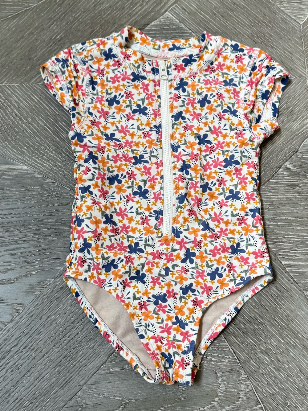 Tea Collection Floral Short-Sleeve Swimsuit